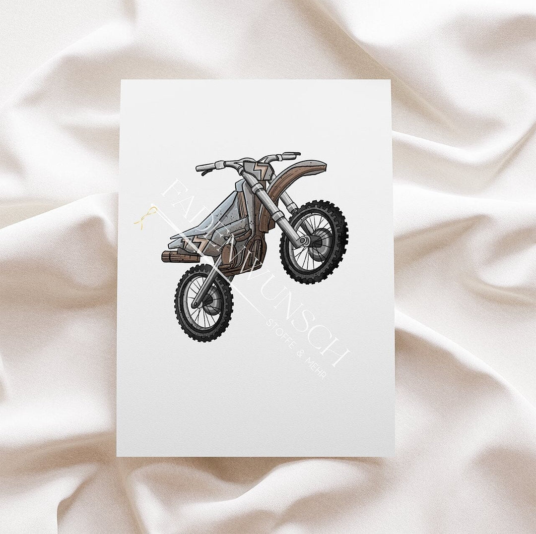Vorbestellung | Bügelbild "Motorrad - Motorcross Braun" fadenwunsch