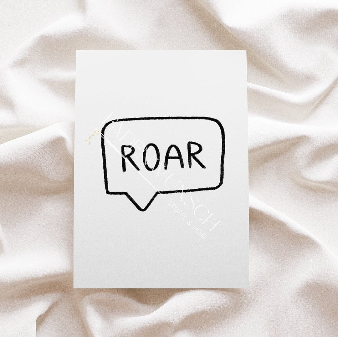 Vorbestellung | Bügelbild "Robo Rex - Schriftzug Roar" fadenwunsch