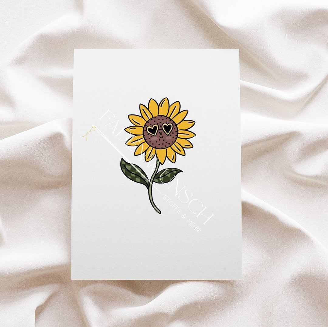 Vorbestellung | Bügelbild "Sonnenblume - mit Brille" fadenwunsch