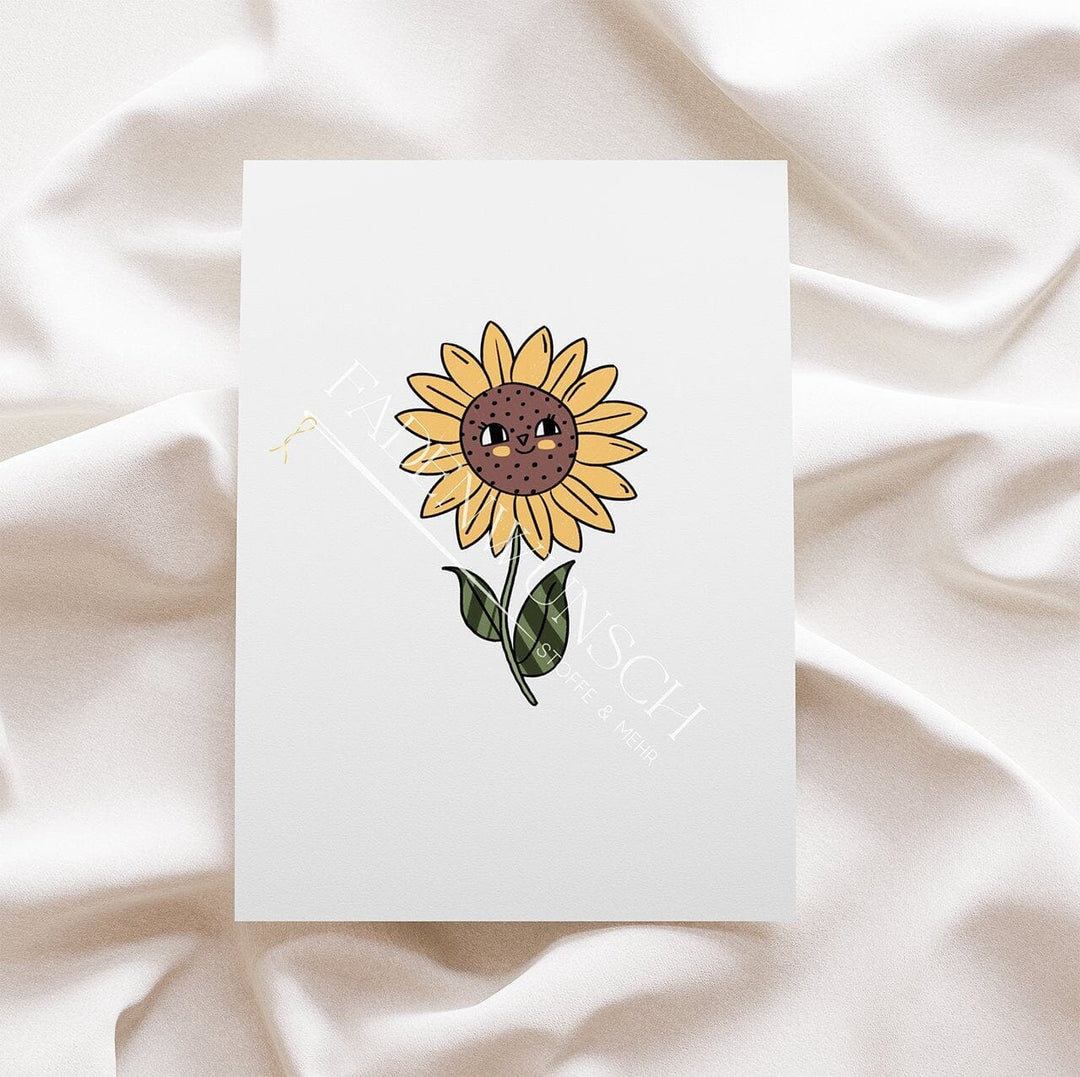 Vorbestellung | Bügelbild "Sonnenblume - ohne Brille" fadenwunsch