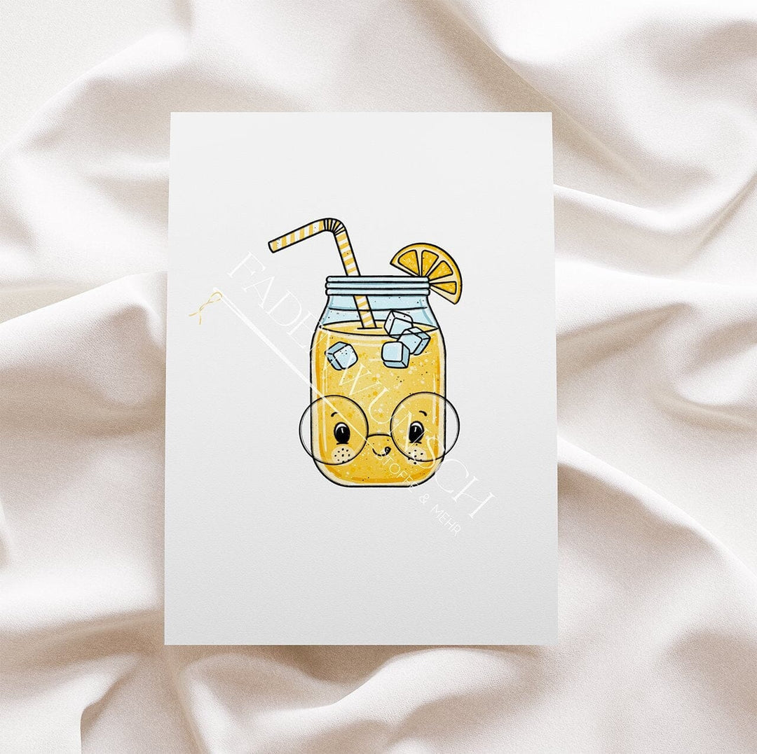 Vorbestellung | Bügelbild "Summer Drink - Zitrone - mit Brille" fadenwunsch