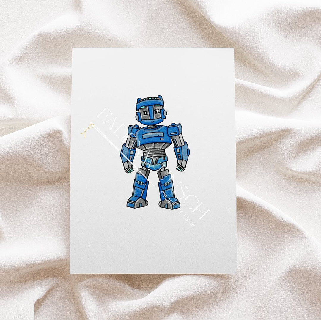 Vorbestellung | Bügelbild "Super Robo - Blau" fadenwunsch