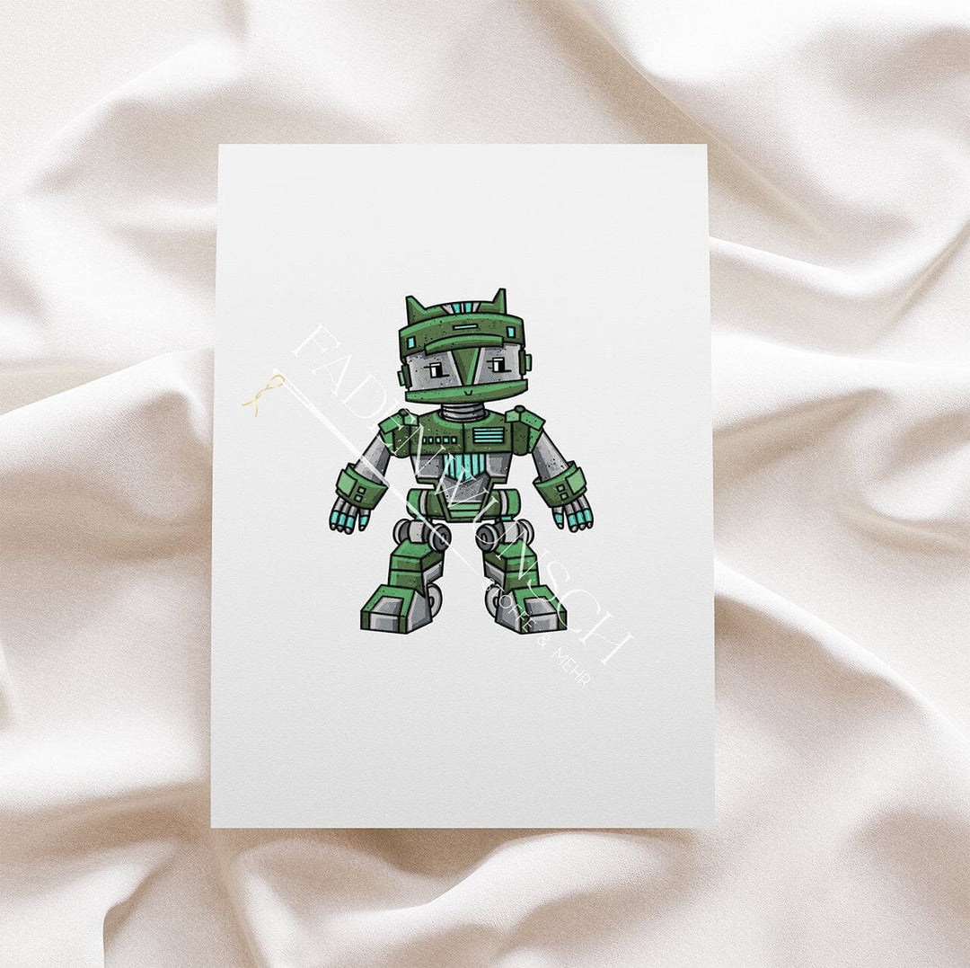 Vorbestellung | Bügelbild "Super Robo - Grün" fadenwunsch