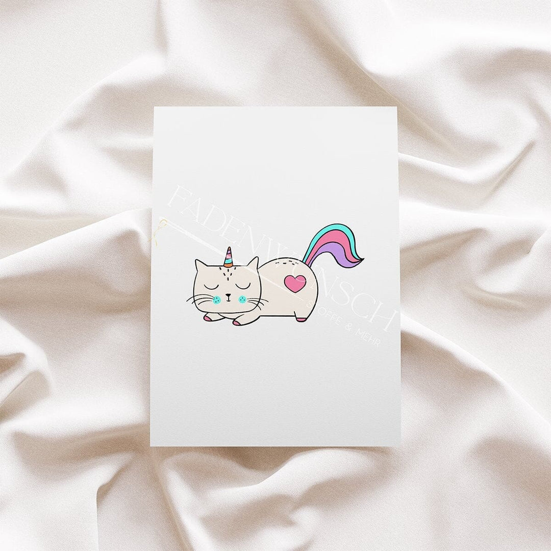 Vorbestellung | Bügelbild "Unicorn Kitty - schlafende Katze" fadenwunsch