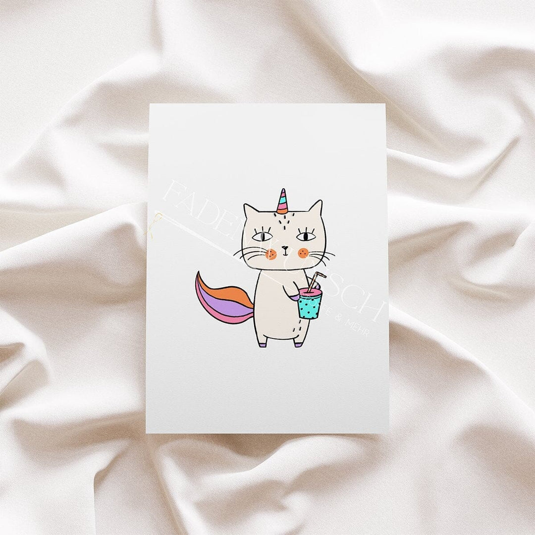 Vorbestellung | Bügelbild "Unicorn Kitty - Trinkbecher" fadenwunsch