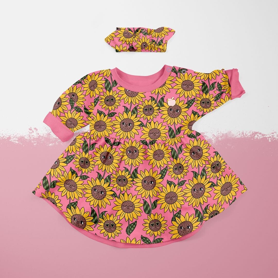 Vorbestellung | Jersey "Sonnenblumen Pink" fadenwunsch
