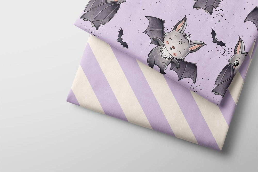 Vorbestellung | "Schräge Streifen - Flieder / Creme" | Halloween Stoffe 2025 fadenwunsch