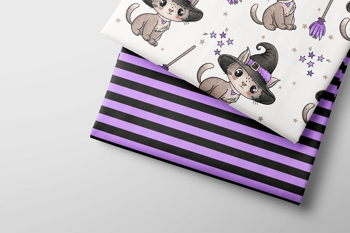 Vorbestellung | "Ringel - Schwarz / Lila" | Halloween Stoffe 2025 fadenwunsch