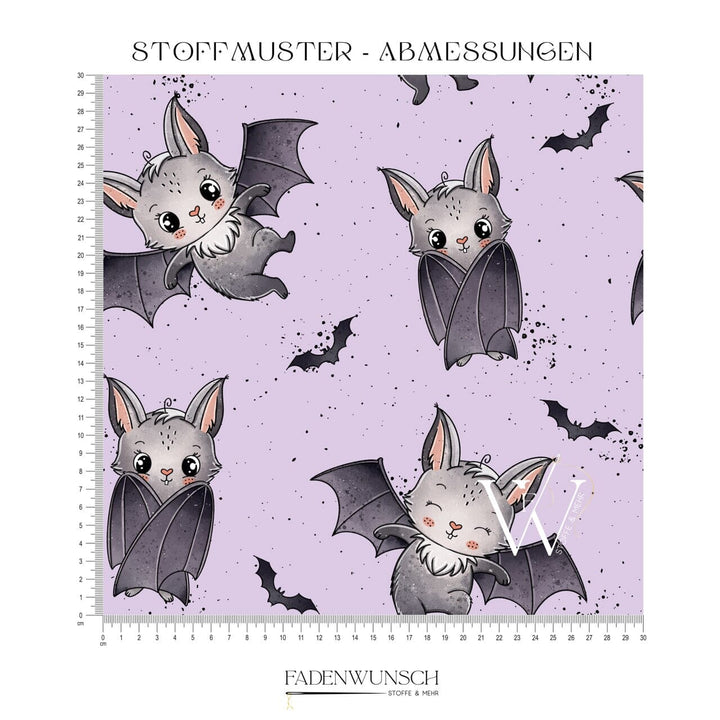 Vorbestellung | "Fledermaus - Fledi Fussel - Flieder" | Halloween Stoffe 2025 fadenwunsch