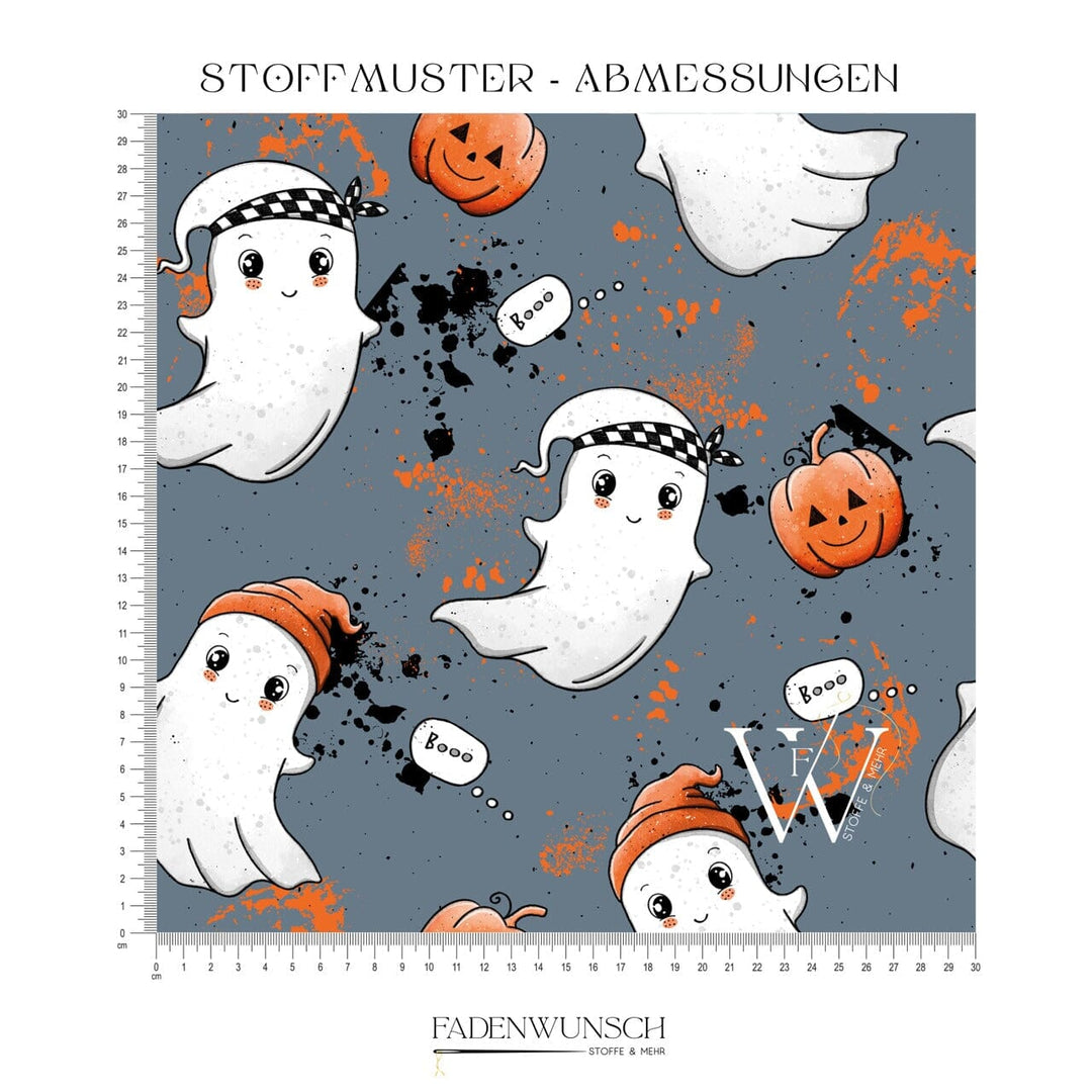 Vorbestellung | "Gespenst - Spooky Fun - Blau" | Halloween Stoffe 2025 fadenwunsch
