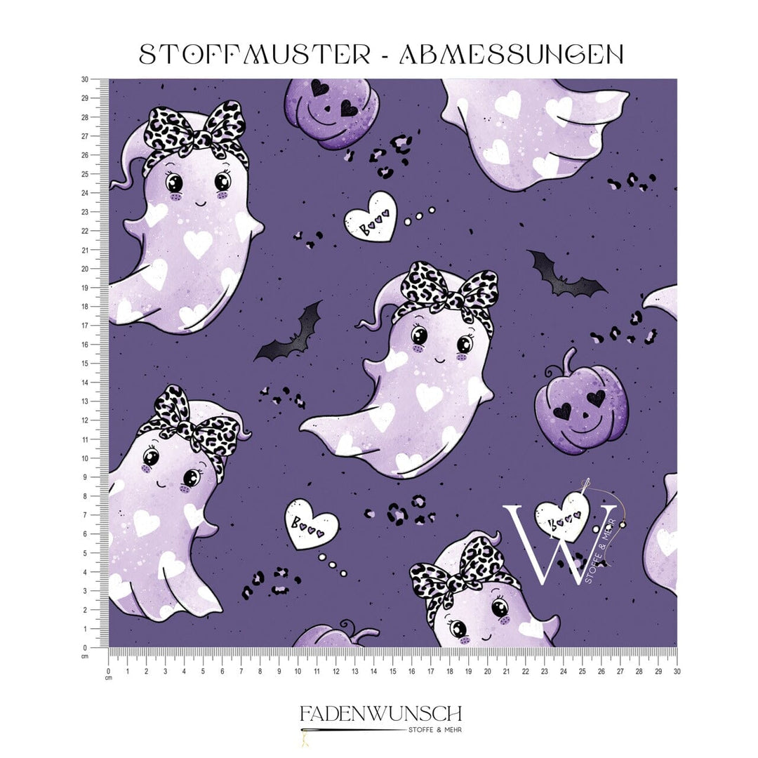Vorbestellung | "Gespenst - Spooky Fun - Leo Lila" | Halloween Stoffe 2025 fadenwunsch