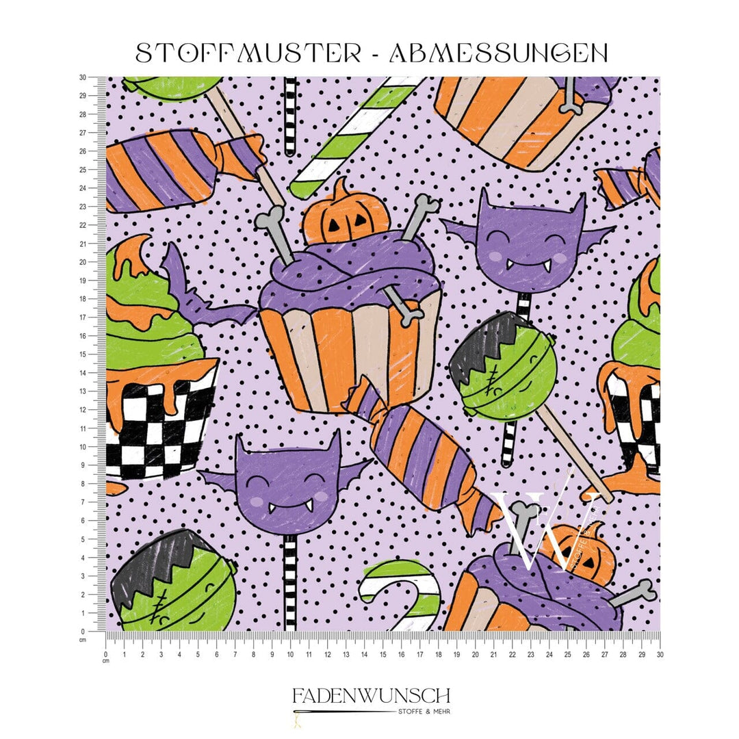 Vorbestellung | "Halloween-Sweets - Flieder" | Halloween Stoffe 2025 fadenwunsch