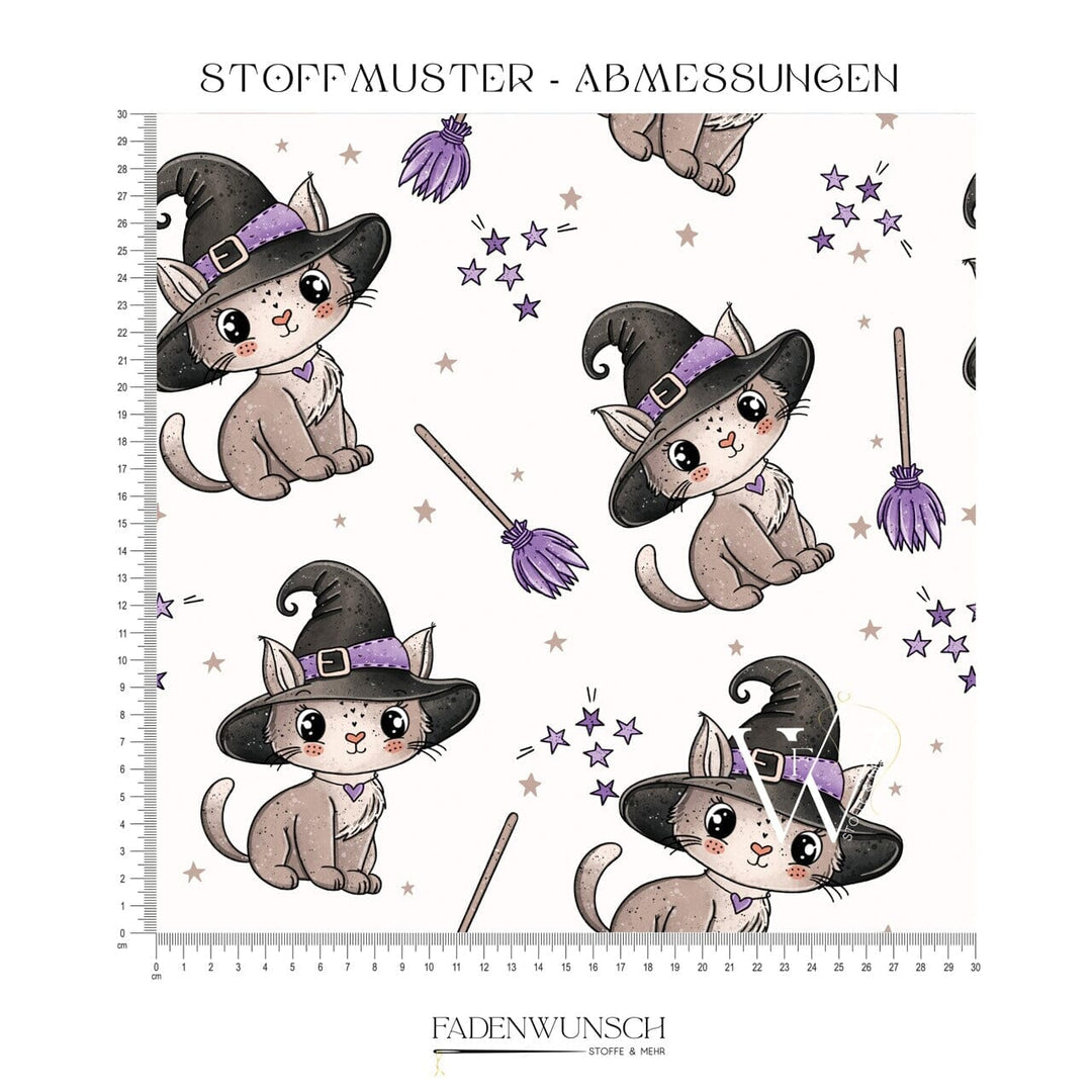 Vorbestellung | "Magic Kitty - Lila" | Halloween Stoffe 2025 fadenwunsch