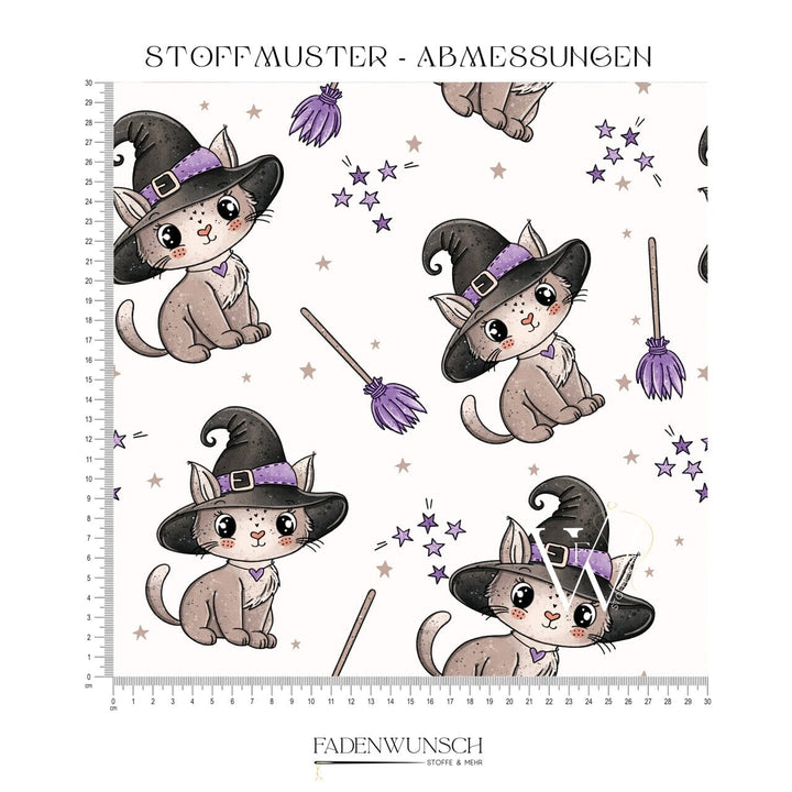 Vorbestellung | "Magic Kitty - Lila" | Halloween Stoffe 2025 fadenwunsch