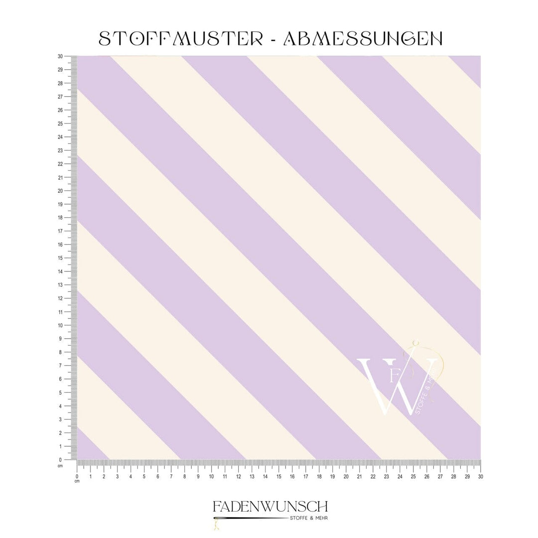 Vorbestellung | "Schräge Streifen - Flieder / Creme" | Halloween Stoffe 2025 fadenwunsch