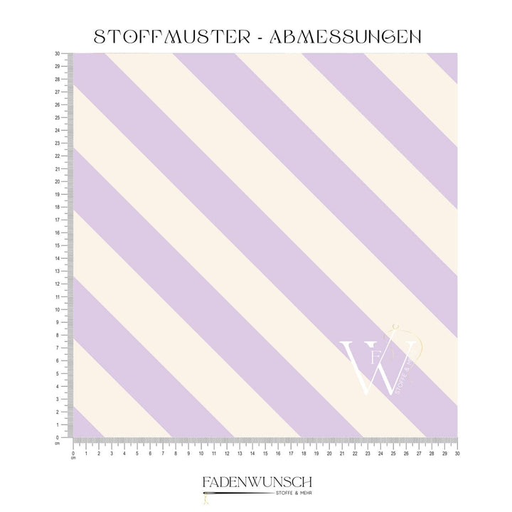 Vorbestellung | "Schräge Streifen - Flieder / Creme" | Halloween Stoffe 2025 fadenwunsch