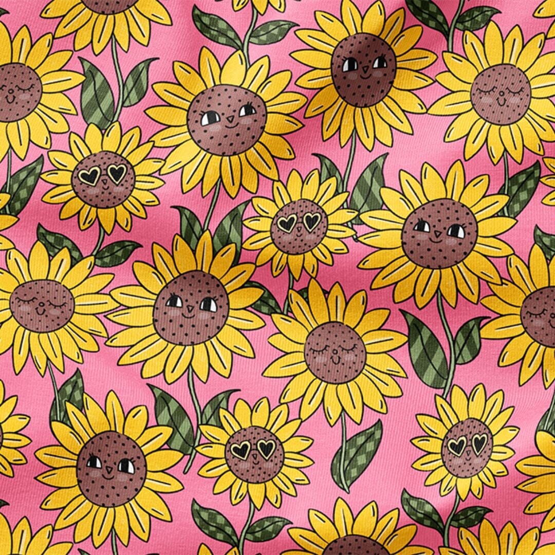 Vorbestellung | Jersey "Sonnenblumen Pink" fadenwunsch