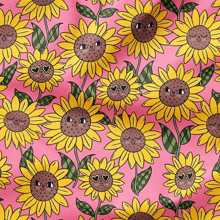 Vorbestellung | Jersey "Sonnenblumen Pink" fadenwunsch
