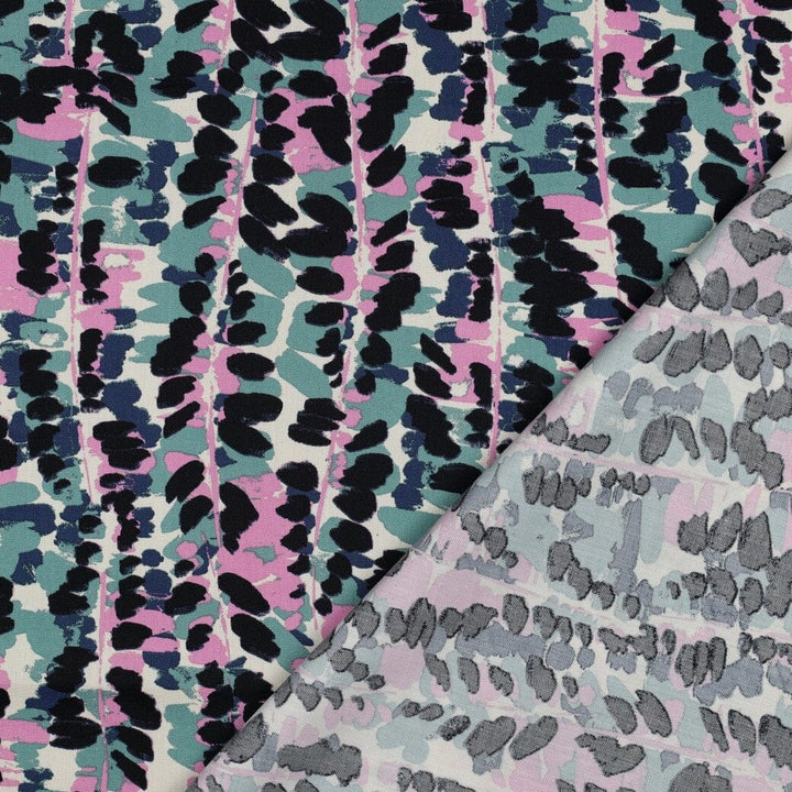 Baumwoll Viskose – Abstract Grün Poppy 