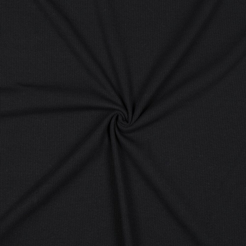 Rib-Jersey uni - Schwarz 001 Fadenwunsch 