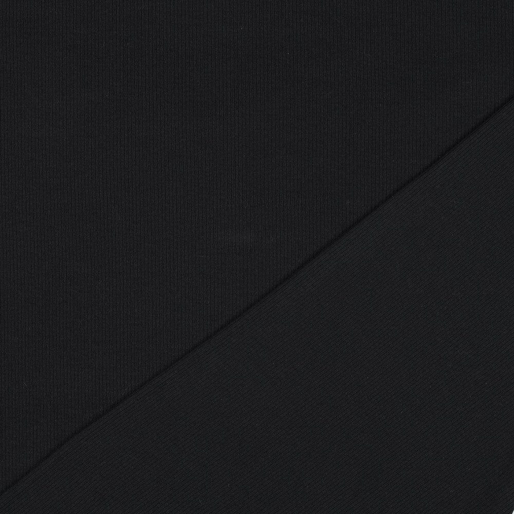 Rib-Jersey uni - Schwarz 001 Fadenwunsch 
