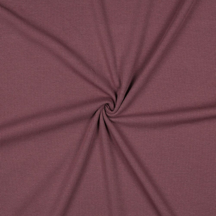 Rib-Jersey uni - Aubergine 060 Fadenwunsch 