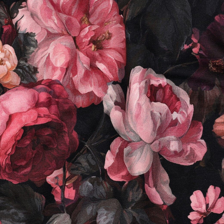 French Terry | Midnight Blossom | Schwarz