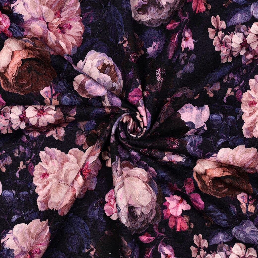 French Terry | Midnight Blossom | Navy
