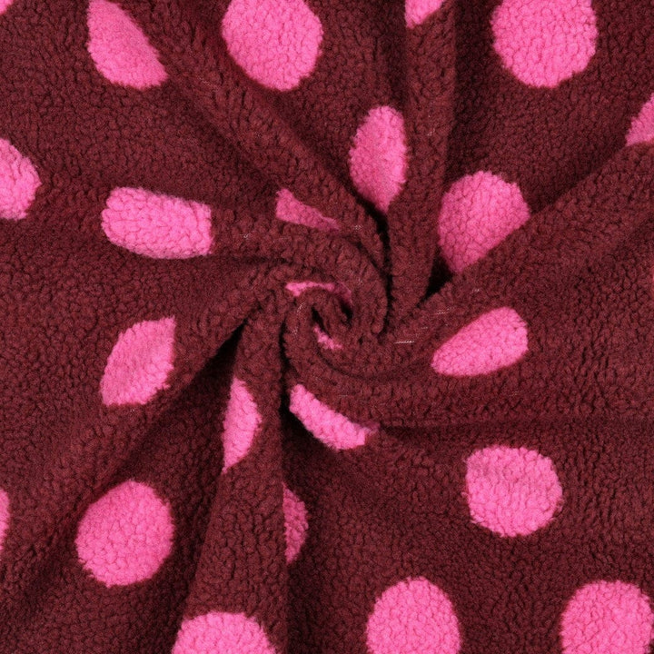 Teddy Jacquard | Burgundy Teddy Dots Poppy 