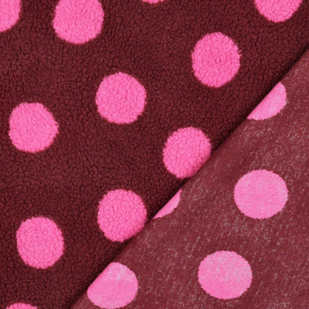 Teddy Jacquard | Burgundy Teddy Dots Poppy 