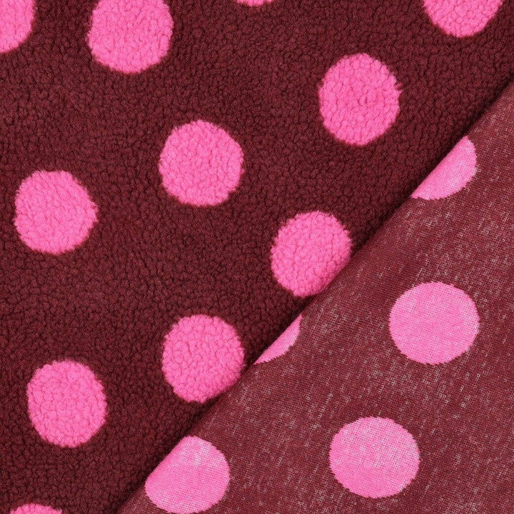 Teddy Jacquard | Burgundy Teddy Dots Poppy 