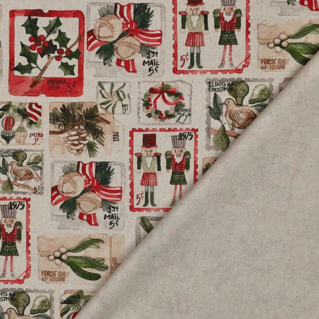 Canvas | Weihnachten | Vintage Briefmarken & Weihnachtsmotive Fadenwunsch 