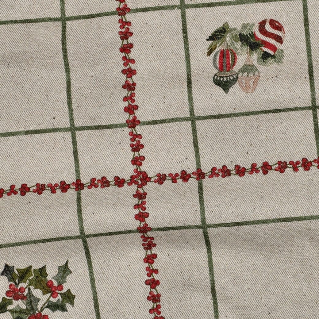 Canvas | Weihnachten | Weihnachtskaros mit Christbaumschmuck auf Natur Fadenwunsch 