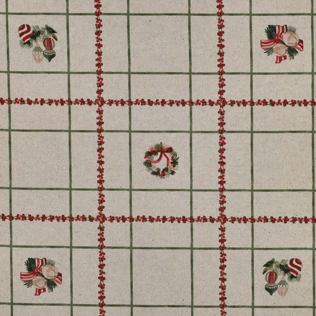 Canvas | Weihnachten | Weihnachtskaros mit Christbaumschmuck auf Natur Fadenwunsch 