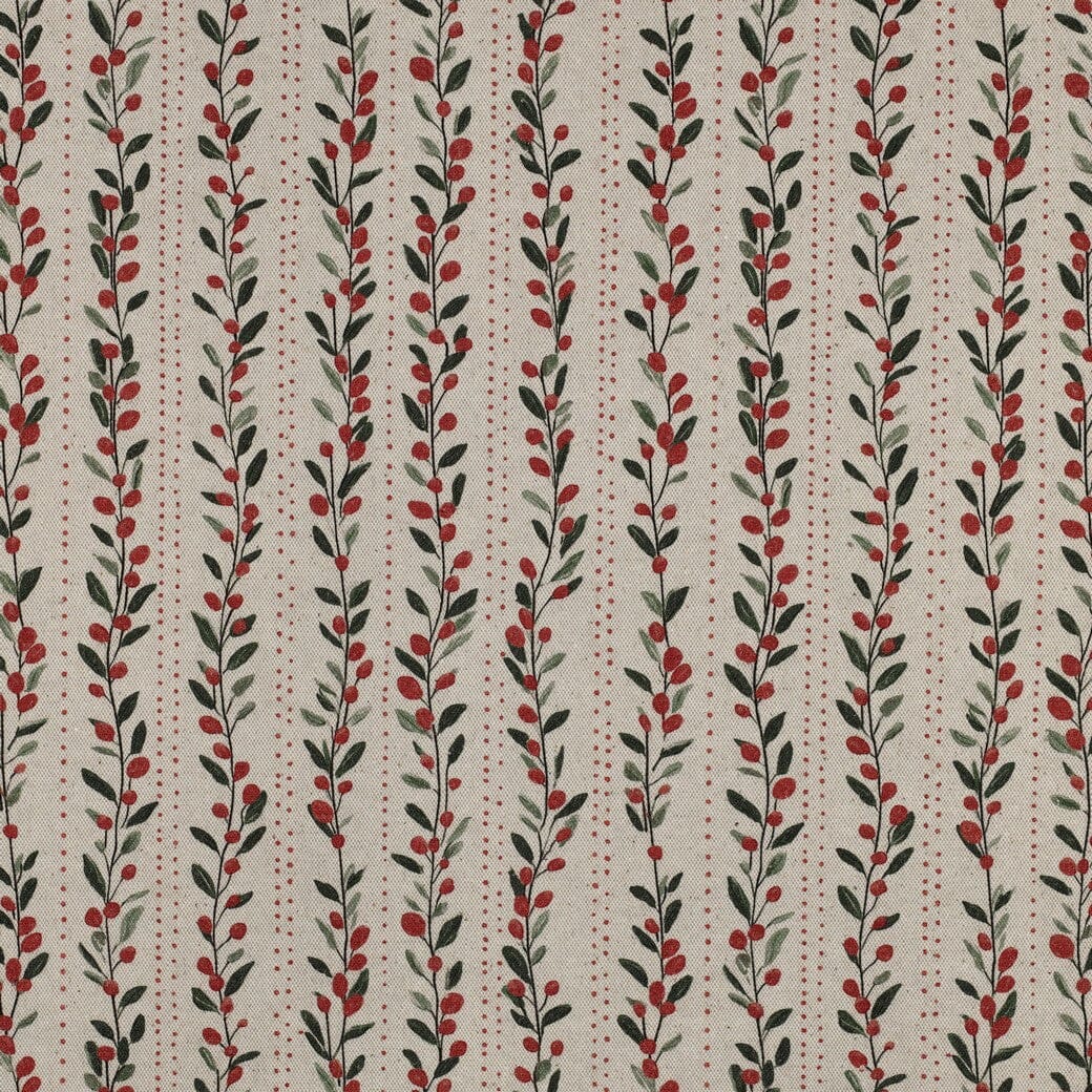 Canvas | Weihnachten | Beerenranken Streifen auf Natur Fadenwunsch 