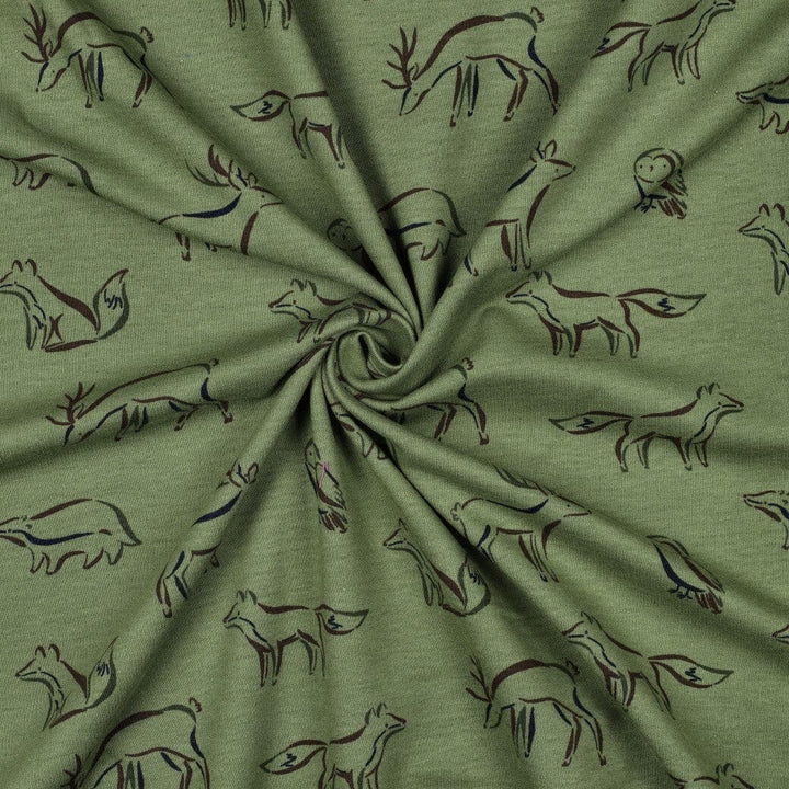 Soft Sweat | „Forest Friends“ – Olive | Waldtiere Fadenwunsch 