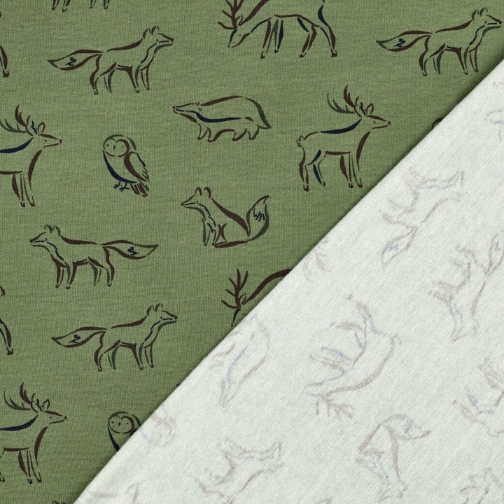 Soft Sweat | „Forest Friends“ – Olive | Waldtiere Fadenwunsch 
