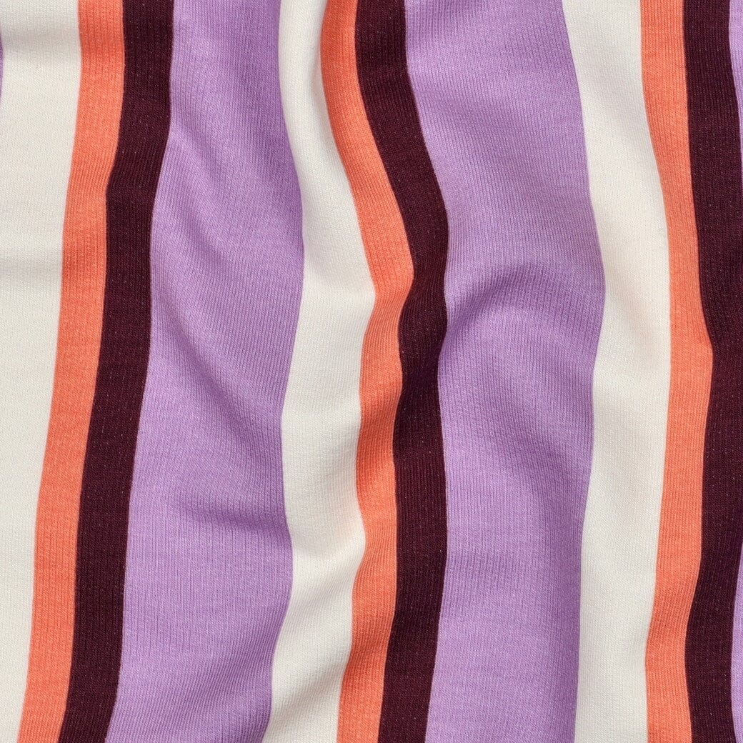 Soft Sweat | „Retro Stripes“ – Flieder | Multicolor Streifen Fadenwunsch 
