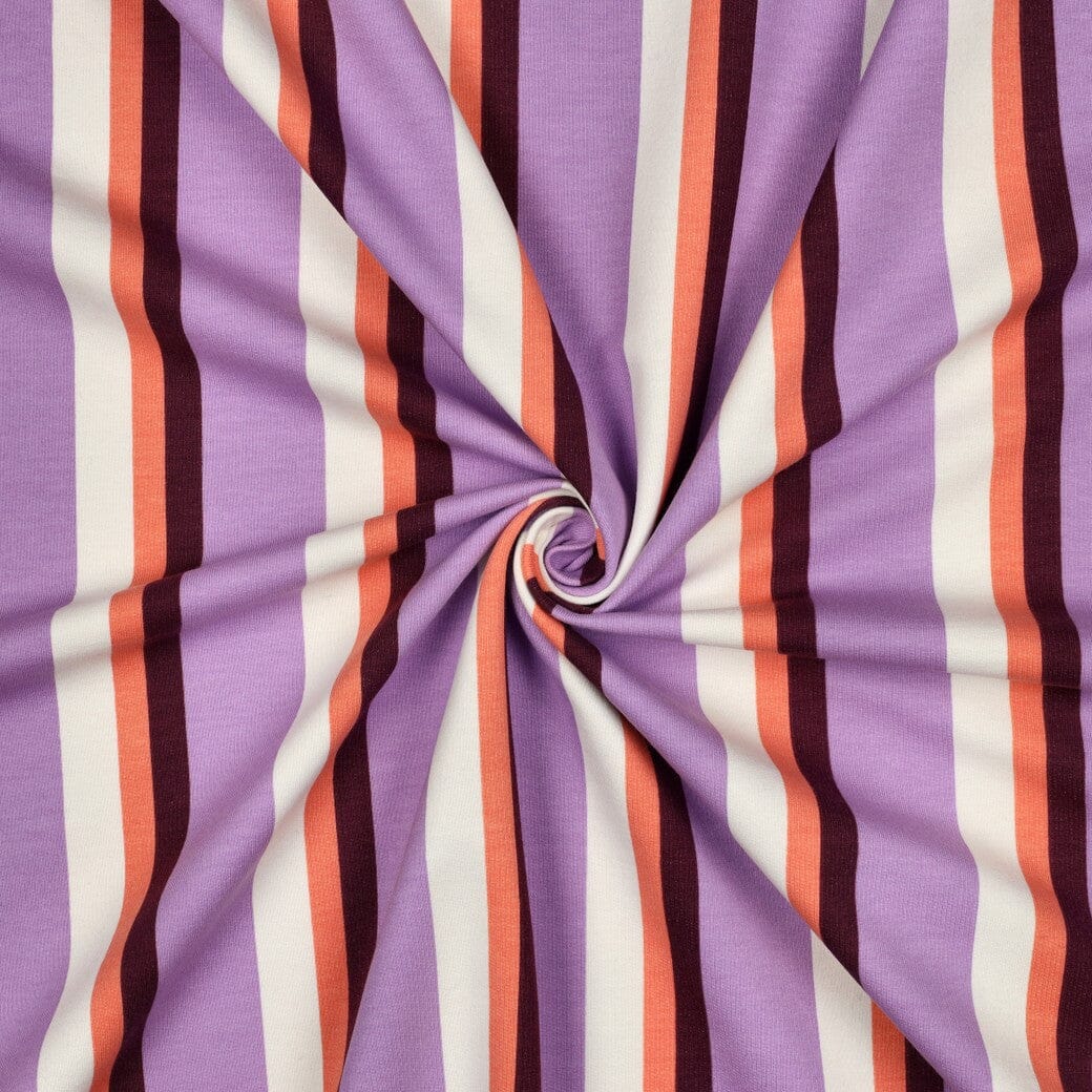 Soft Sweat | „Retro Stripes“ – Flieder | Multicolor Streifen Fadenwunsch 