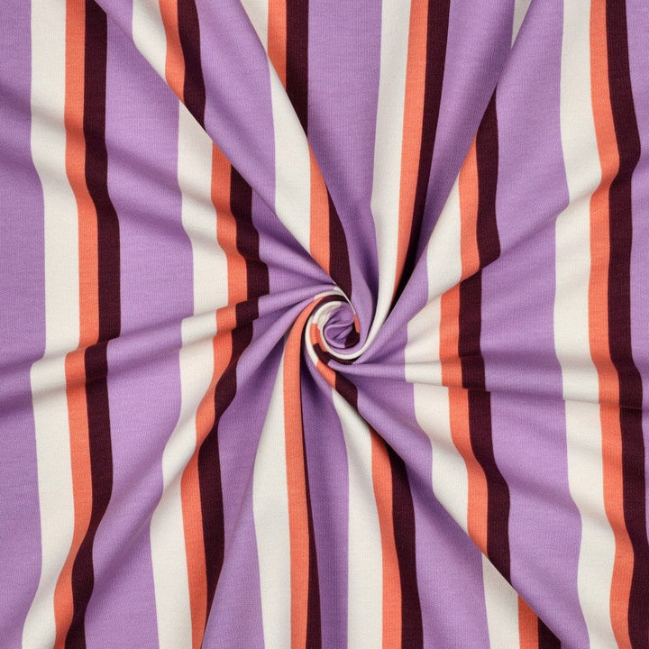Soft Sweat | „Retro Stripes“ – Flieder | Multicolor Streifen Fadenwunsch 