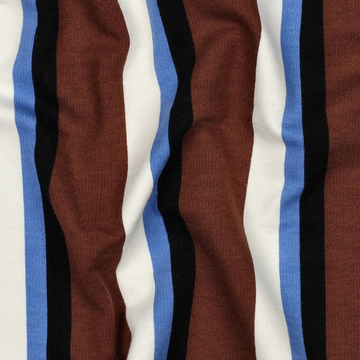 Soft Sweat | „Retro Stripes“ – Schokobraun | Multicolor Streifen Fadenwunsch 