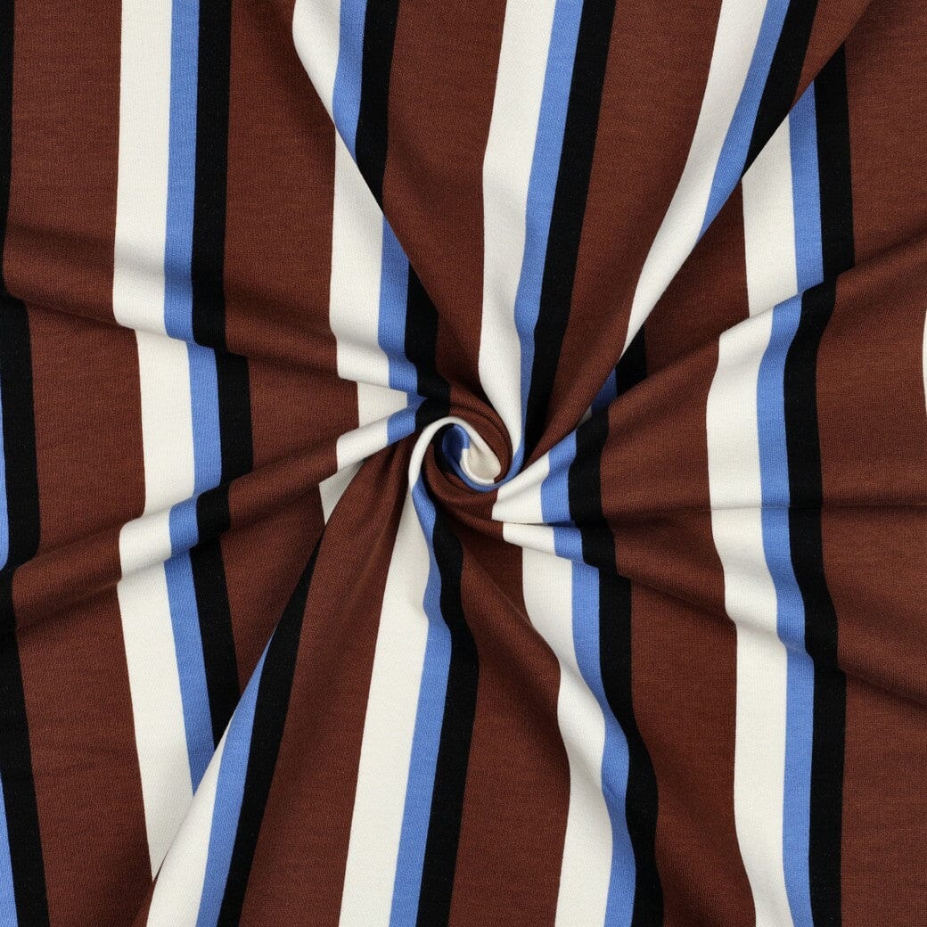 Soft Sweat | „Retro Stripes“ – Schokobraun | Multicolor Streifen Fadenwunsch 