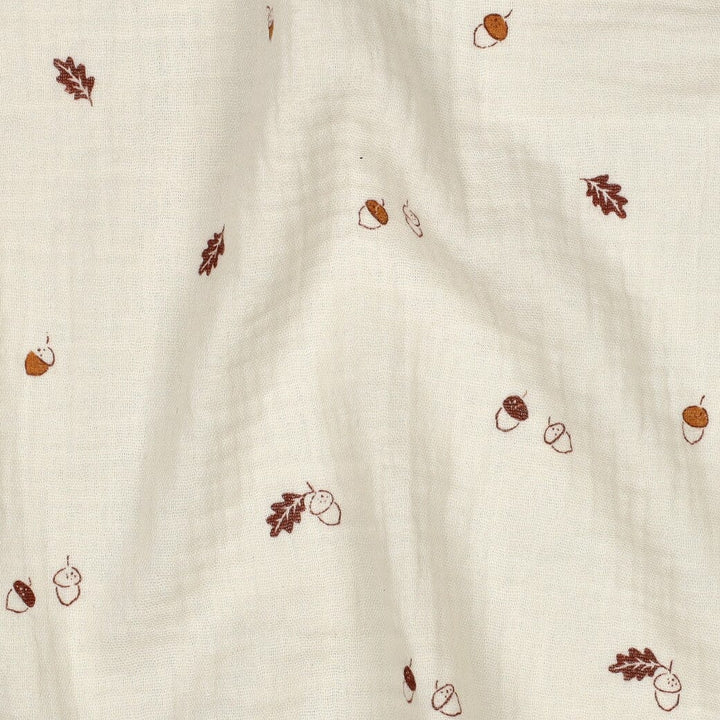 Musselin | Double Gauze | Acorns Dream – Naturweiß Fadenwunsch 