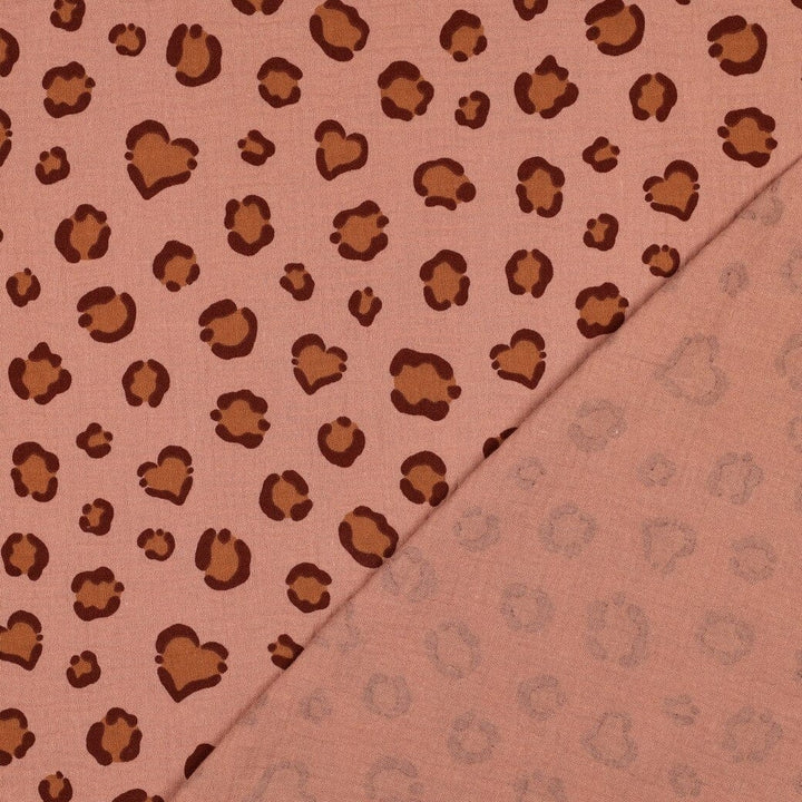 Musselin | Double Gauze | Lovely Leo | Peach Fadenwunsch 