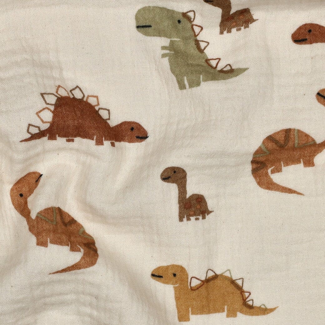 Musselin | Double Gauze | Little Dinos – Beige Fadenwunsch 