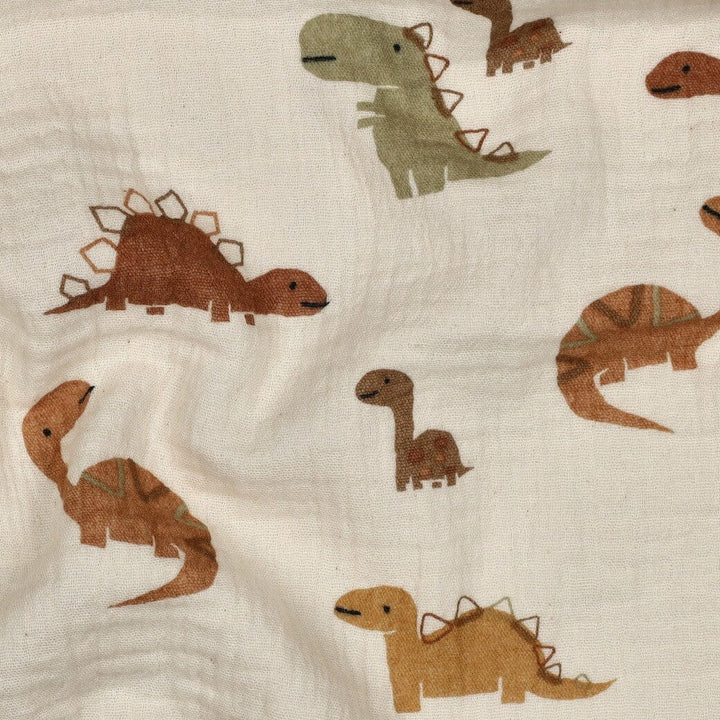 Musselin | Double Gauze | Little Dinos – Beige Fadenwunsch 
