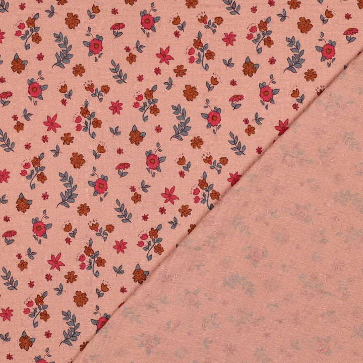 Musselin | Double Gauze | Boho Flowers – Apricot Fadenwunsch 