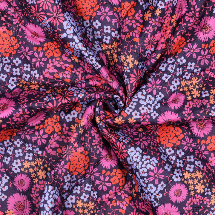 Steppstoff „Flower Mix“ | Lila | Wendeoptik