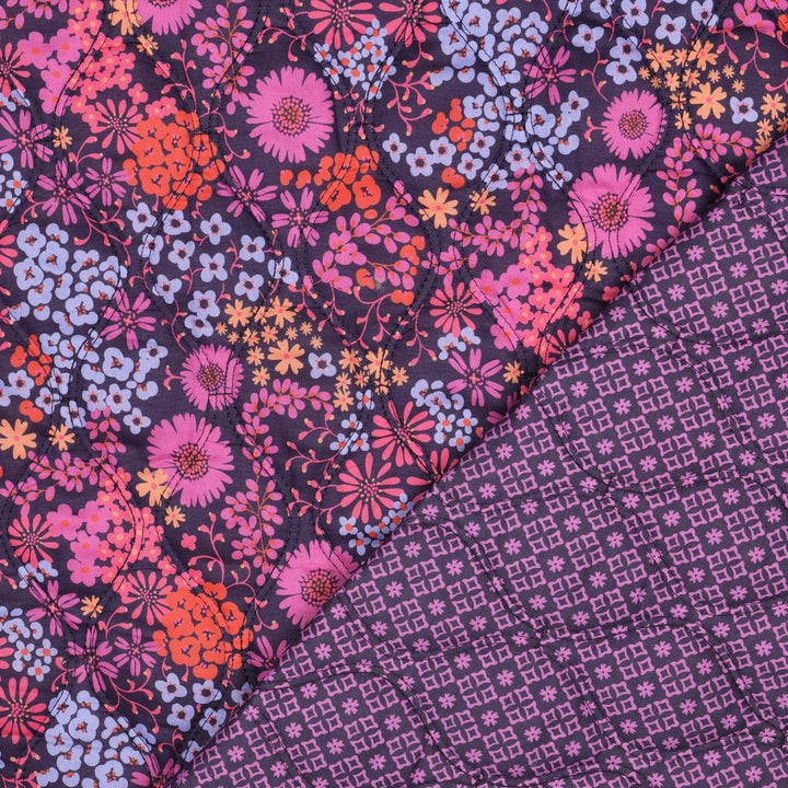 Steppstoff „Flower Mix“ | Lila | Wendeoptik
