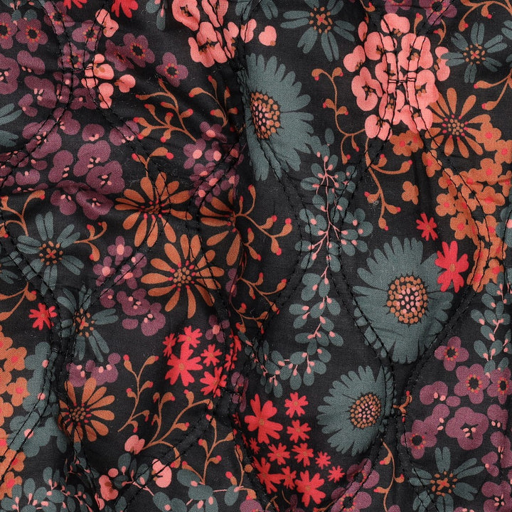 Steppstoff „Flower Mix“ | Schwarz | Wendeoptik